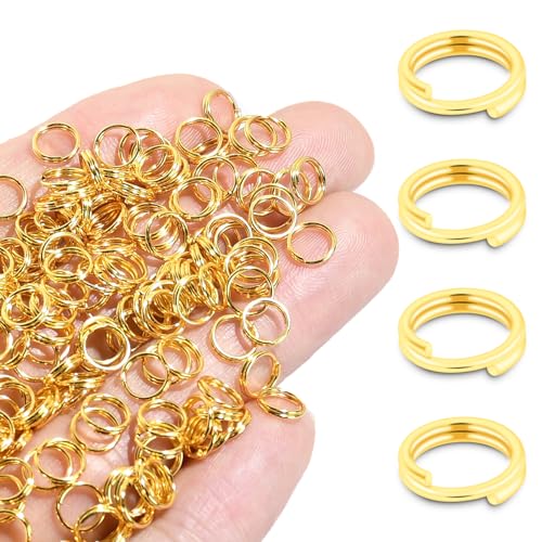 6mm 300 PCS Gold Tiny Split Ring for Jewelry Making, Double Loops Split Jump Rings Necklaces Bracelets Earrings Metal Mini Key Rings DIY Craft Hardware - color: 5.9mm(inside dia. 4.8mm) Tiny Rings Gold 300pcs