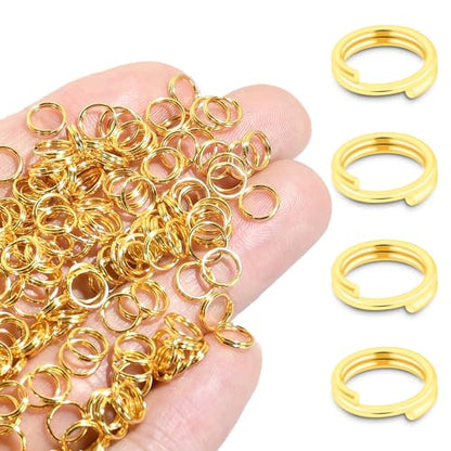 6mm 300 PCS Gold Tiny Split Ring for Jewelry Making, Double Loops Split Jump Rings Necklaces Bracelets Earrings Metal Mini Key Rings DIY Craft Hardware - color: 5.9mm(inside dia. 4.8mm) Tiny Rings Gold 300pcs