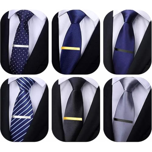 GWD Stainless Steel Tie Clips for Men Personalized Initial Tie Clip Classic Tie Bar Set - color: 3Color/Set