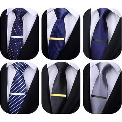 GWD Stainless Steel Tie Clips for Men Personalized Initial Tie Clip Classic Tie Bar Set - color: 3Color/Set