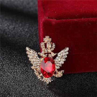 4PCS Gem Brooch Lapel Pin Chain for Men Retro Crystal Tassel Chain Brooch Pin Career Suit Tuxedo of Shirts Tie Hat Scarf Father's Day Gift - color: 2PCS Red