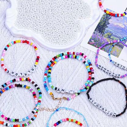 2000pcs Glass Seed Beads Bulk, 4mm 6/0 Mini Pony Spacer Small Individual Color Seed Beads for DIY Bracelet Necklaces Wrist Jewelry Making, Cream White - color: Cream White
