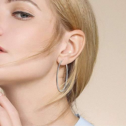 VONALA 925 Sterling Silver Circle Endless Hoop Earrings - Jewellery for Women - size: 25mm