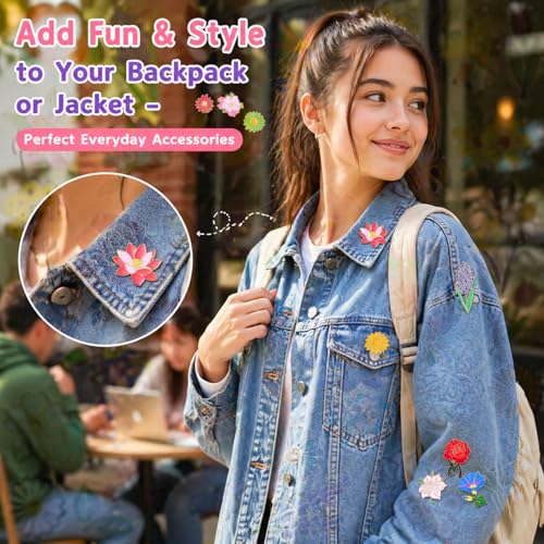 Giegxin 40 Pcs Flower Enamel Pins for Backpacks Floral Lapel Pins Bulk Cute Wildflower Rose Spring Sunflower Tulip Lily Hydrangeas Brooch for Women Mothers Teachers Nurse Gifts - style: Floral