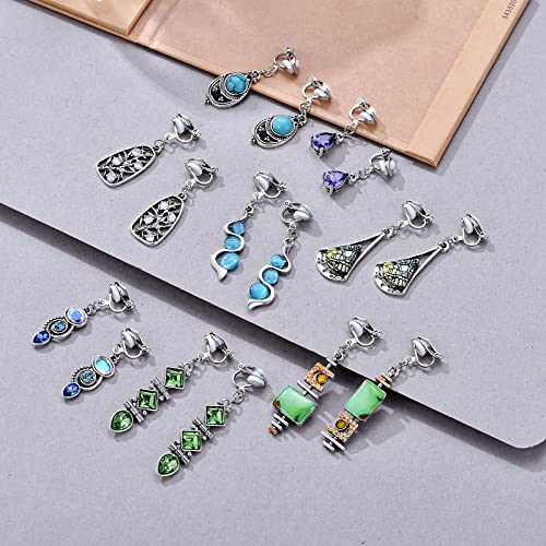 15 Pairs Wholesale Clip on Earrings for Women Trendy,Lightweight Clipon Earrings for Women in Silver Tone - style: Style D