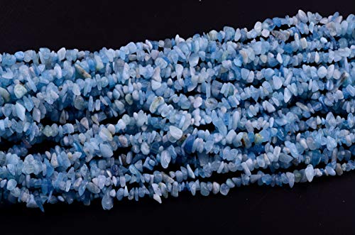 Natural Chip Stone Beads 5-8mm About 400 Pieces Irregular Gemstones Healing Crystal Loose Rocks Bead Hole Drilled DIY for Bracelet Jewelry Making Crafting (5-8mm, Aquamarine) - color: Aquamarine