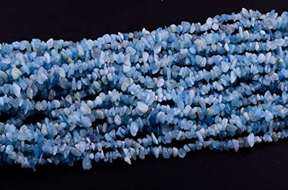Natural Chip Stone Beads 5-8mm About 400 Pieces Irregular Gemstones Healing Crystal Loose Rocks Bead Hole Drilled DIY for Bracelet Jewelry Making Crafting (5-8mm, Aquamarine) - color: Aquamarine