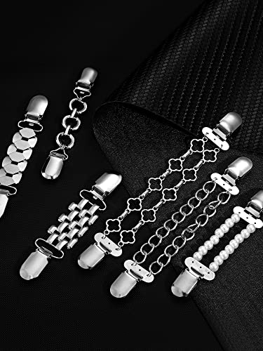 Hicarer 6 Pieces Vintage Shirt Dress Cardigan Clip, Waist Clip for Women, Sweater Shawl Brooch Jacket for Clothing - style: Simple Style