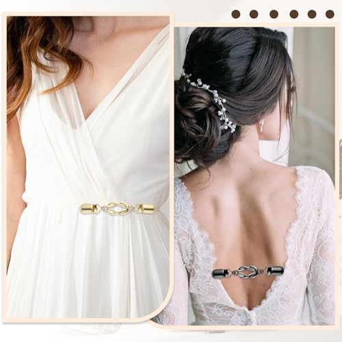 Dress Clips Back Cinch 4Pcs Waist Cincher Clip Vintage Shirt Shawl Cardigan Collar Clips Metal Clothes Clips To Tighten for Women Clothing