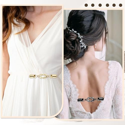 Dress Clips Back Cinch 4Pcs Waist Cincher Clip Vintage Shirt Shawl Cardigan Collar Clips Metal Clothes Clips To Tighten for Women Clothing