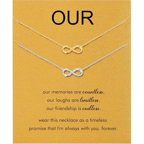 Baydurcan Dainty Silver Necklace for Women Ankh Horse Celtic Necklace Gifts | Dainty charm gifts for friends sister mother, birthday, christmas, graduation gifts. Ready to give with card & envelope. - style: Endless-Friend