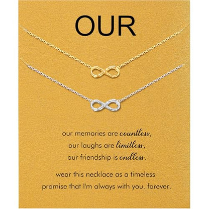 Baydurcan Dainty Silver Necklace for Women Ankh Horse Celtic Necklace Gifts | Dainty charm gifts for friends sister mother, birthday, christmas, graduation gifts. Ready to give with card & envelope. - style: Endless-Friend