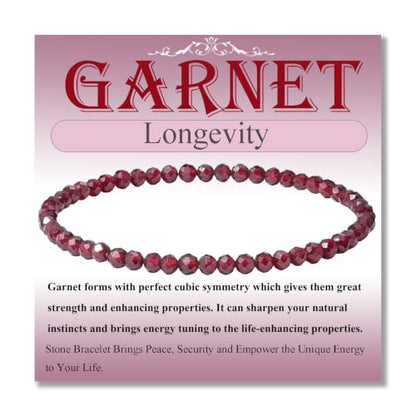 MASSIVE BEADS Natural Genuine Gemstone Beads Healing Crystal Chakra Reiki Jewelry Faceted Round Beads Bracelets 3mm - color: Garnet