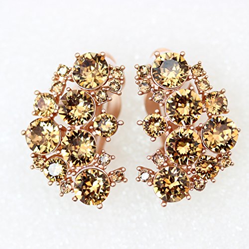 Faship Gorgeous Clip Ons Floral Earrings - color: Yellow