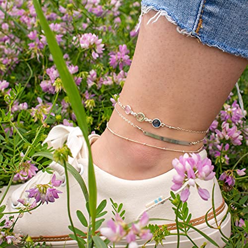 Dainty Gold Chain Anklet, Dew Drops Anklet, Beaded Chain Anklet, Gold Anklet, Dainty Anklet, Thin bracelet, Delicate Anklet, satellite anklet