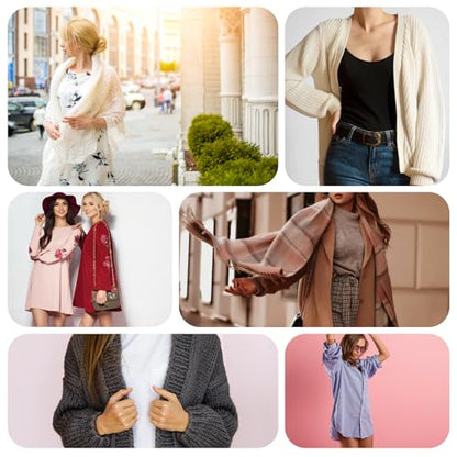 uxcell Sweater Clips Cardigan Collar Clips Faux Pearl Dress Clips Back Cinch Clips for Women 2 Style(Gold, White)