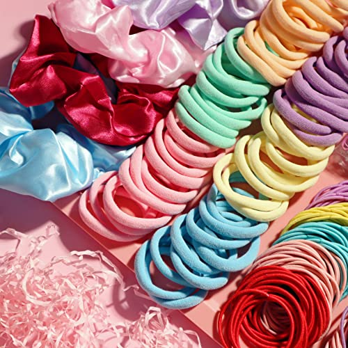 YANRONG 1159PCS Hair Accessories for Woman Set Seamless Ponytail Holders Variety Hair Scrunchies Hair Bands Scrunchy Hair Ties For Thick and Curly (Multicolour) - color: Multicolour
