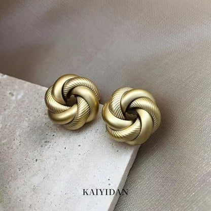 2 Pairs Gold/Silver Hoop Earrings For Women Set Trendy,14K Plated Gold Chunky Huggie Hoop Earings Pack,Oval Twisted Statement Silver Hoops,Fashion Jewelry Gift - color: 12) matte flower stud