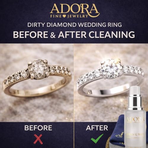 Adora Universal Cleaner Kit Jewelry, Eyeglasses, iPhone, iPad, Samsung & iWatch | Removes Grease & Dirt | Safe for Gold, Silver, Diamonds & Gemstones | 3-Piece 1.69 fl oz