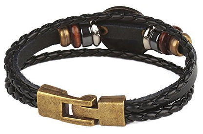 Punk Alloy Leather Bracelet for Constellation Braided Rope Bracelet Bangle - style: Gemini