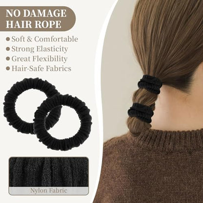 QIUTIMIY 10 Pcs No Damage Hair Ties Thick Hair Elastic Rubber Bands Hair Accessories Scrunchies Seamless for Women - color: Style 1