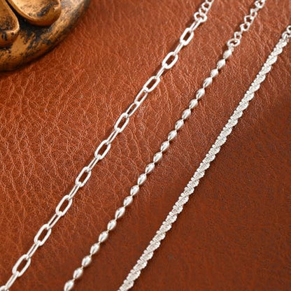 MFRYK Gold Ankle Bracelets for women,14k Gold/Silver Plated Waterproof Layered lightweight Cuban Link Figaro Chain Heart anklet butterfly anklet Pearl Ankle Bracelets Set Gold Anklets for women Trendy Jewelry Gift for Women - style: 3 anklets twisted pape