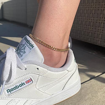 DEARMAY Gold Anklets for Women Waterproof | Non Tarnish14K Gold Plated Ankle Bracelets Set Stack, Summer Beach Jewelry Gifts for Vacation - color: Gold Anklet-O