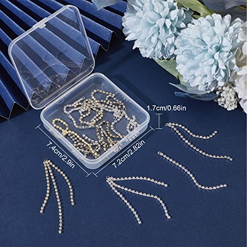 SUNNYCLUE 1 Box 24Pcs 3 Style Chain Earring Findings Drop Earring Charms Dangle Earring Charm Shiny Crystal Brass Tassel Charm for Jewelry Making Accessories Women Adults DIY Earrings Craft Supplies - color: 24pcs 3 Styles Rhinestone Chain Earring Finding