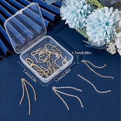 SUNNYCLUE 1 Box 24Pcs 3 Style Chain Earring Findings Drop Earring Charms Dangle Earring Charm Shiny Crystal Brass Tassel Charm for Jewelry Making Accessories Women Adults DIY Earrings Craft Supplies - color: 24pcs 3 Styles Rhinestone Chain Earring Finding