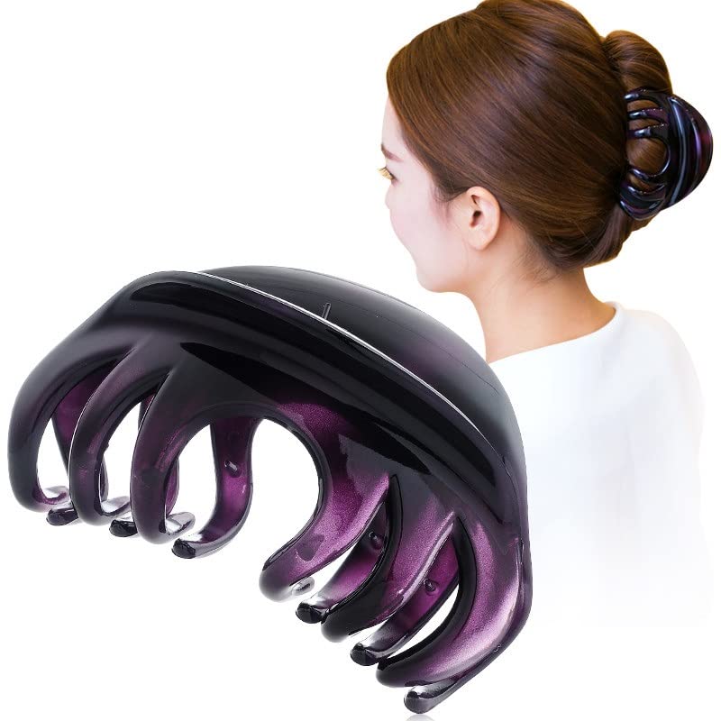 Pack of 2 Large 4" Hair Claw Clip-Acrylic Strong Holding Power Hair Clips Hairgrip for Women and Girls Hair Barrettes for For Thick Hair(C-AP) - color: C-AP