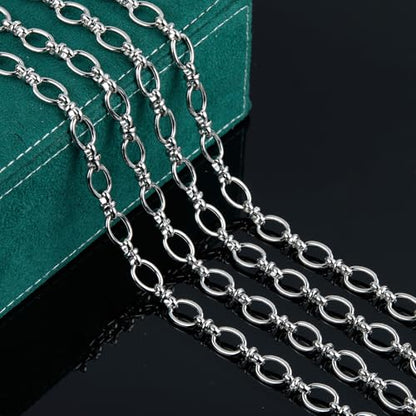 UMAOKANG 2 Meters Stainless Steel Jewelry Chains Bulk Thick Oval Link Chain | Strong Metal Chain for Jewelry Making Men and Women Jewelry DIY Supplies Findings - color: Rolo (Steel)