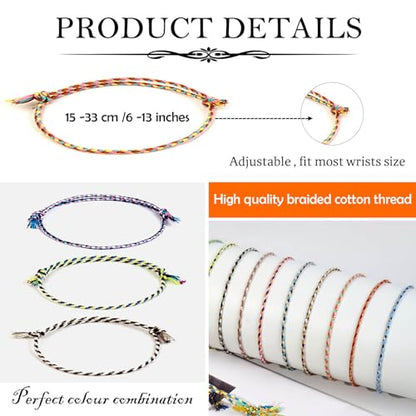 37/52 Pieces Woven Wrap Friendship Bracelets, Handmade Braided Colorful Adjustable Beaded String Bracelet, Boho Friendship Anklets Bracelets for Women, Birthday Gifts Party Presents. - style: Classic -37 pcs