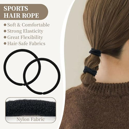 QIUTIMIY 100 Pcs No Damage Hair Ties Thick Hair Elastic Rubber Bands Hair Accessories Scrunchies Seamless for Women - color: Style 25