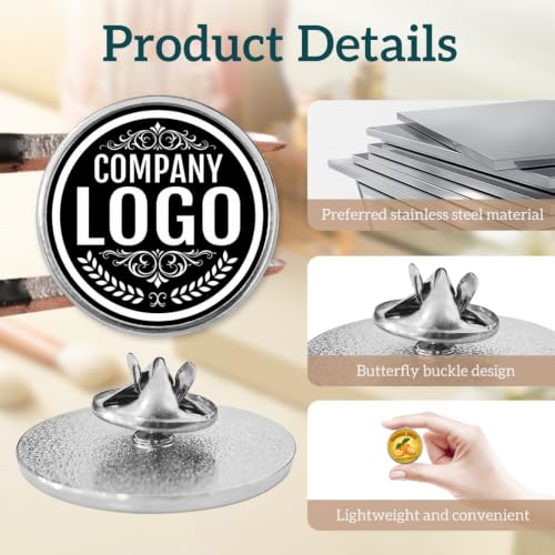 Custom Lapel Pins With Logo - Custom Pins Customized Buttons for men Customized Pin Bulk - color: Round-Silver