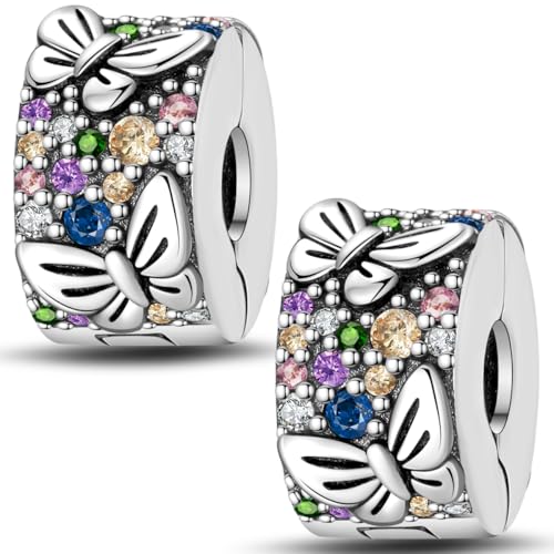 Pandach 925 sterling silver Clip Spacer Charm for Bracelet Clip Lock Stopper Bead Spacer European Openable Beads 2Pcs - style: 2-PAC622