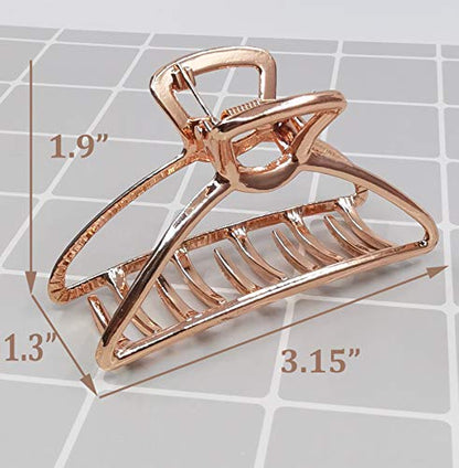 HH&LL Hair Clips, Metal Hair Claw Barrette Clamp Jaw for Women (2, Gold+ Rose Golden) - color: Gold+ Rose Golden