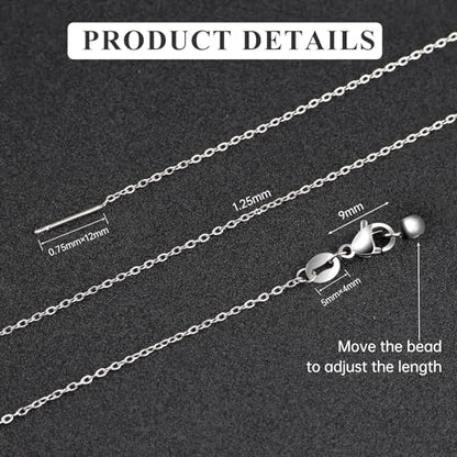 GTVOODX 10pcs Silver Adjustable Necklace Chain Stainless Steel Link Cable Chain Bulk with Needle Threader Lobster Clasps for Jewelry Making - color: Silver Cable