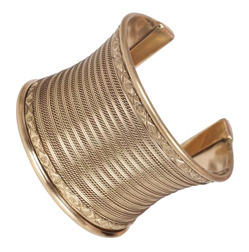 Touchstone Indian Bollywood Desire Brass Base Exotic Workmanship Free Size Cuff Bracelet in Antique Gold Or White Or Copper Tone for Women. - style: 1 D063 Antique Gold 7