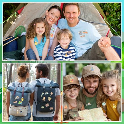 SANNIX 60pcs Camping Enamel Pins, Camp Lapel Pins Outdoor Adventure Brooch Camping Decor Camping Party Supplies Gifts for Campers Clothes Backpacks Hat Jacket Accessories - style: Camping Pins