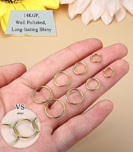 4/5/8 pcs 16G/18G/20G 316L Surgical Steel Hinged Nose Rings Hoops Lip Septum Rings Helix Conch Rook Cartilage Tragus Earrings Piercing Jewelry Black Silver Gold Plated Nose Rings Women Men - color: Gold - 16G (6mm-12mm) - 8PCs