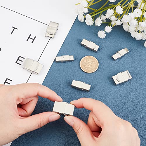 UNICRAFTALE 8 Sets 4 Sizes Clasps for Stainless Watch Band 304 Stainless Steel Watch Band Clasps Rectangle Watch Bands Buckle Clasp Buckle for Bracelet Watch Jewelry Making