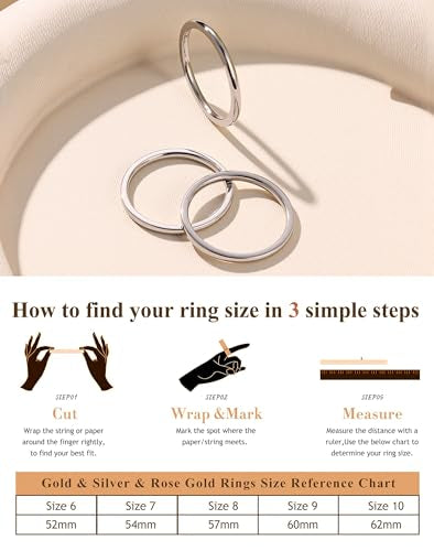 LOYALLOOK 1.5mm Silver Rings for Women Non Tarnish Stainless Steel Rings | Thin Stackable Band Rings Plain Knuckle Rings Thumb Pinky Midi Stacking Rings - color: Silver Tone