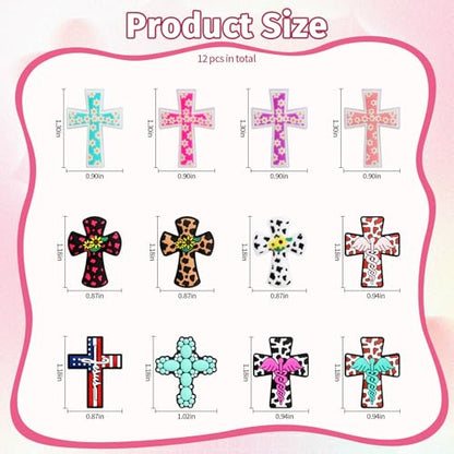 12pcs Cross Silicone Focal Beads for Pens | Focal Beads for Keychain Making,Pens,Bracelet,Necklace Crafts,Bulk Silicone Beads for DIY（Cross） - color: Cross