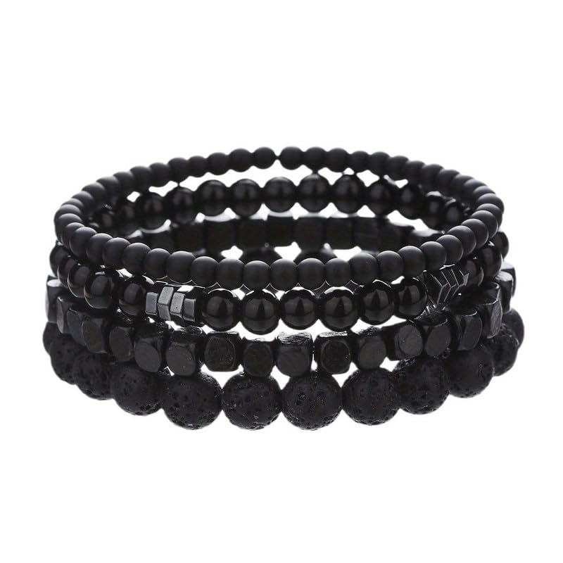 Vintage Stackable Bead Bracelet Set For Men Women Handmade Bohemian Style Multilayer Adjustable Elastic Bead Bracelet Fashion Punk Jewerly Gift - style: Style 3