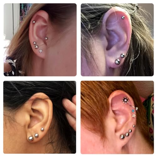 15 Pairs Surgical Steel Ball Stud Earrings Set | Fadeless, PVD Plating, Stainless Steel, Fadeless, Waterproof, High Polish, Hypoallergenic - color: Silver 15Pairs (2-6mm )