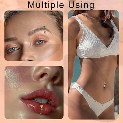 ZS 8Pcs 16G Eyebrow Piercing Jewelry Spike Eyebrow Ring, Stainless Steel Curved Barbell Flat Back Lip Stud Daith Rook Piercing for Women Men 8mm 10mm - color: Gold, size: L:10mm