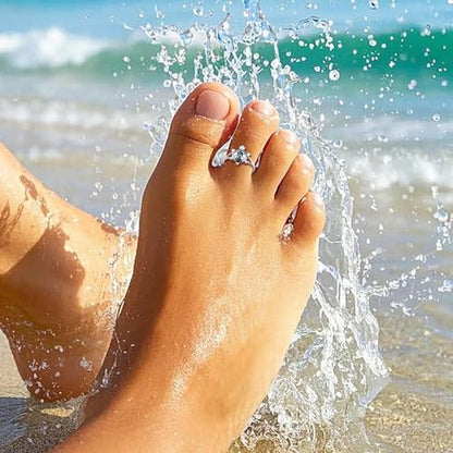 Alphm 925 Sterling Silver Toe Ring for Women Adjustable Open Toe Ring Foot Jewelry Gift - color: White-Tutle