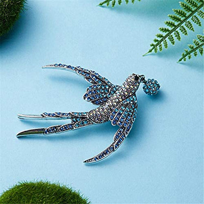 Lovely Crystal Swallow Brooch Pins, AILUOR Elegant Rhinestone Animal Bird Collection Custom Accessories Wedding Brooches Lapel Pin Jewelry Gifts Women