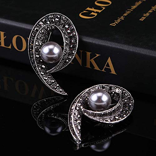 Brooch Pins for Women Girls Fashion Flower Crystal Rhinestone Pearl Jewelry - color: Color 3