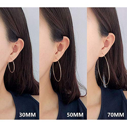 ESMATOO Thin Gold Hoop Earrings for Women - Hypoallergenic Lightweight Gold Hoop Earrings Dainty - Large - color: Gold, size: 30MM